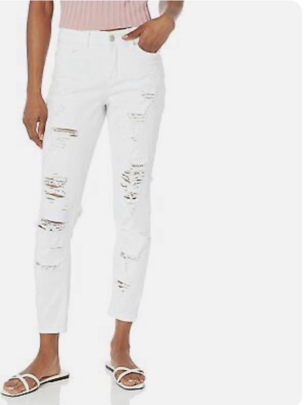 Dollhouse White High Rise Distressed Skinny Jeans NWT Size 12